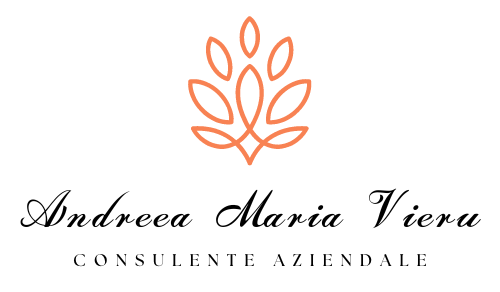 logo di AMV Consulenza di di Andreea Maria Vieru, consulenza amministrativa e gestionale a Torino e in Piemonte, con simbolo arancione su sfondo trasparente